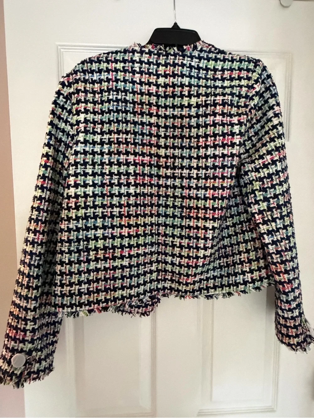 NWT Kate Spade Multicolor/Navy Tweed Jacket - Size 8
